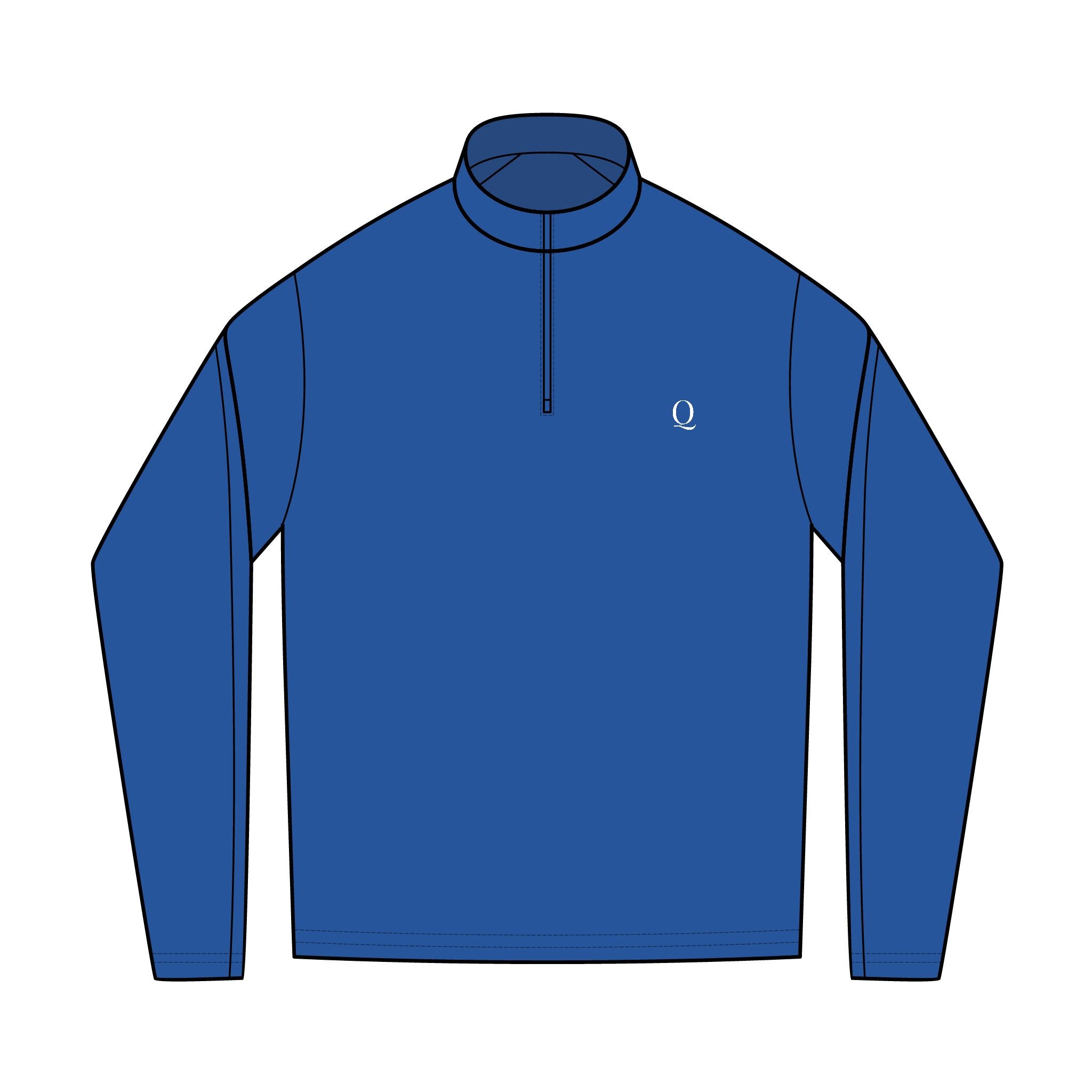 Embroidered Rayon Quarter Zipper Pullover