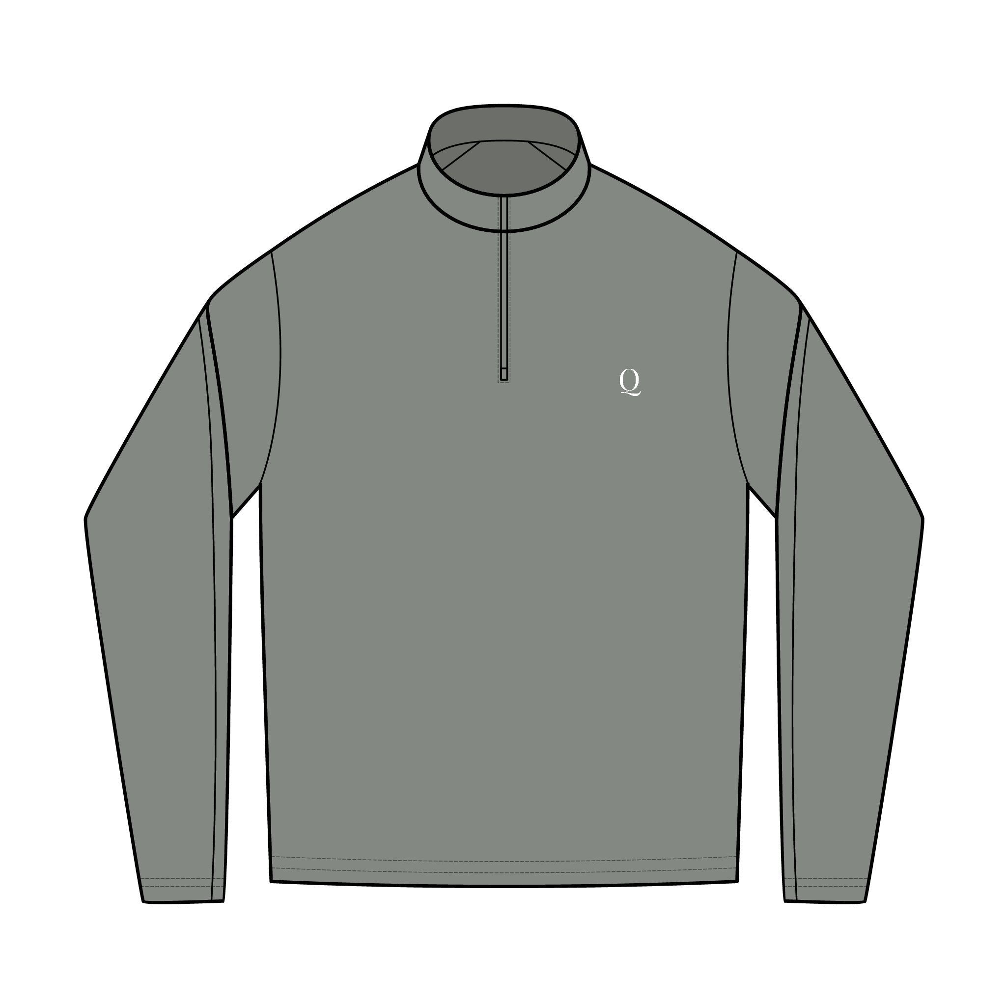 Embroidered Rayon Quarter Zipper Pullover