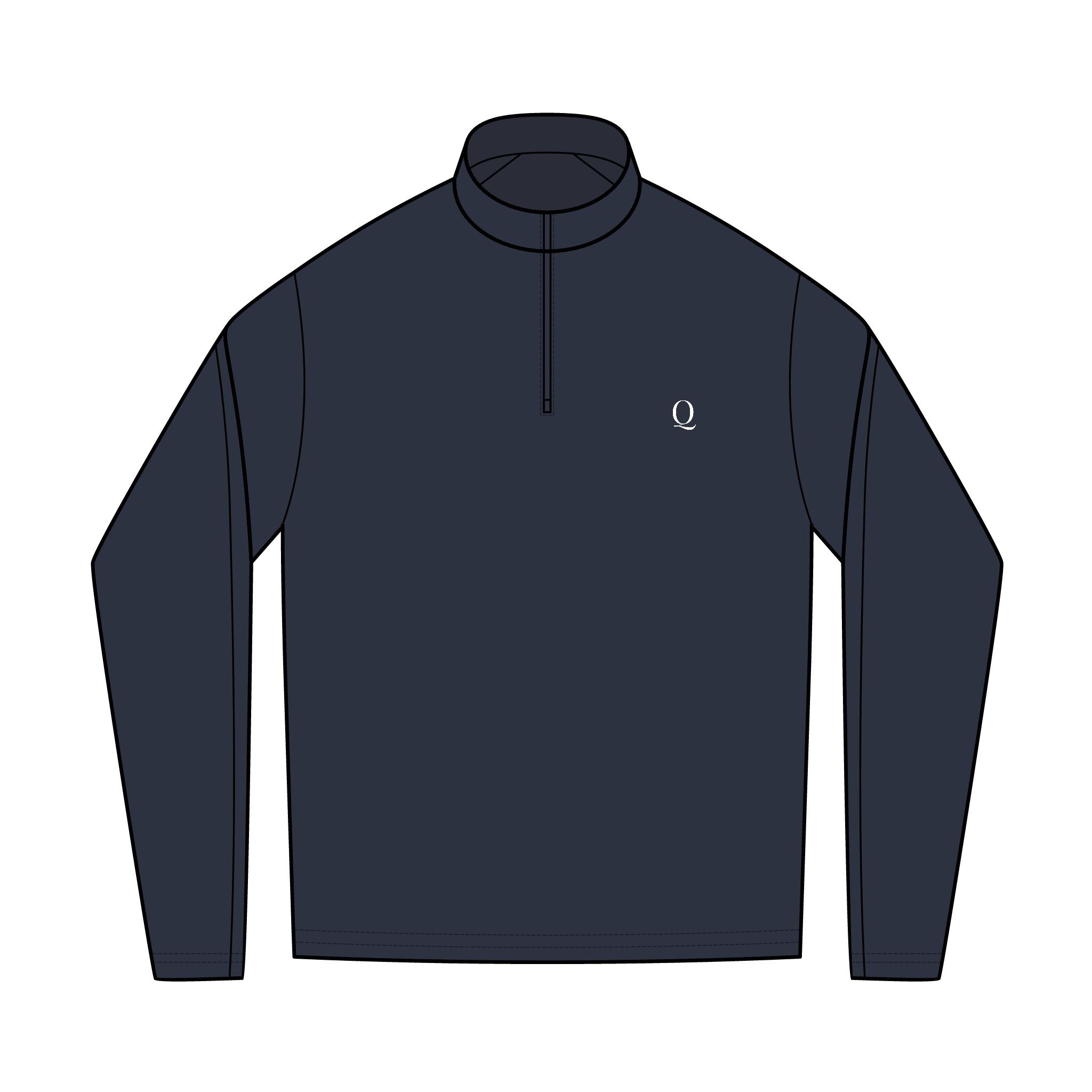 Embroidered Rayon Quarter Zipper Pullover